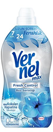 Vernel Max Fresh Control Çiçek Ferahlığı & Buz Serinliği Beyazlar ve Renkliler İçin Konsantre Yumuşatıcı 2 x 1320 ml 110 Yıkama