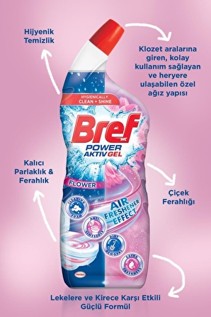 Bref WC Tuvalet Temizleyici Jel 2 x 700ml Çiçek Ferahlığı + Çam Ferahlığı