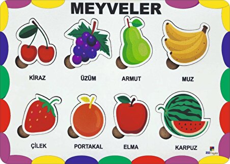 Ahşap Türkçe 4’lü Mega Set Eğitici Öğretici Yapboz çiftlik Hayv-Meyveler-şekiller-sayılar
