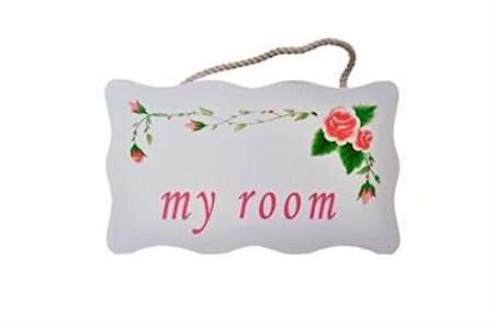 Decotown My Room Benim Odam Dekoratif Çiçek Desenli Kapı Askısı