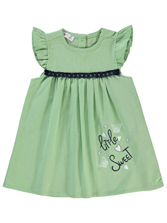Zeyneva Timo Kız Çocuk Elbise 2-5 Yaş Su Yeşili