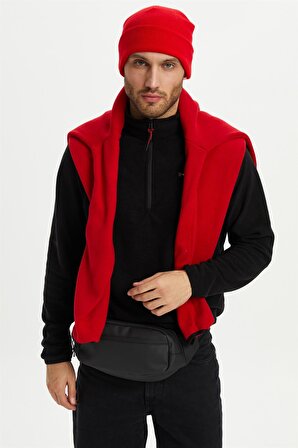 Erkek Dik Yaka Yarım Fermuar Kışlık Sweatshirt PO-001