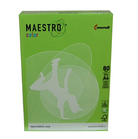 Maestro A4 Renkli Fotokopi Kağıdı Koyu Yeşil (MA42) 80Gr 1 Paket