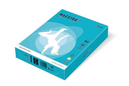 Maestro A4 Renkli Fotokopi Kağıdı AB48 Koyu Mavi 80Gr 1 Paket 500 Adet