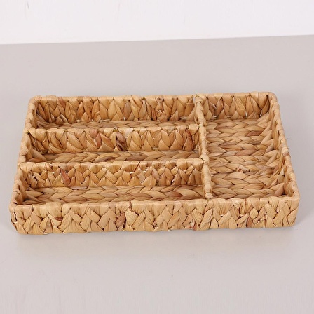 Kaşıklık, Çekmece içi Düzenleyici, Organizer, Hasır Çok Amaçlı Rattan Bambu Saklama 45x25x6cm