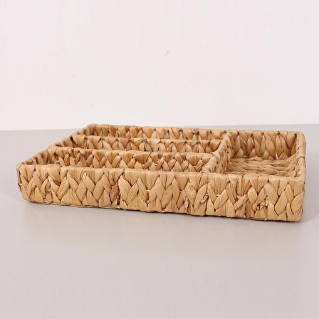 Kaşıklık, Çekmece içi Düzenleyici, Organizer, Hasır Çok Amaçlı Rattan Bambu Saklama 45x25x6cm