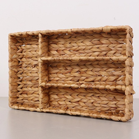 Kaşıklık, Çekmece içi Düzenleyici, Organizer, Hasır Çok Amaçlı Rattan Bambu Saklama 45x25x6cm