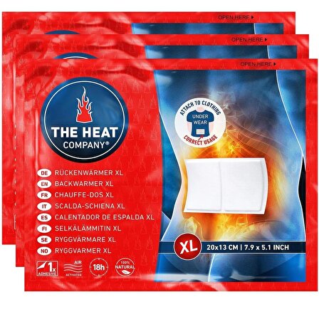The Heat Company-3 Lü Set 18 Saat Yapışkanlı 2 Gözlü Backwarmers XL Sırt Bel Isıtıcı-extra sıcak
