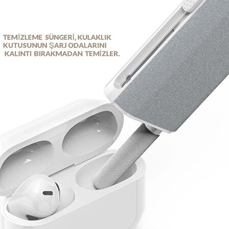 Airpods Temizleme Kiti Kulaklık Ekran Temizleme 5in1 Taşınabilir Kulaklık Temizlik Kit Kalemi Pratik