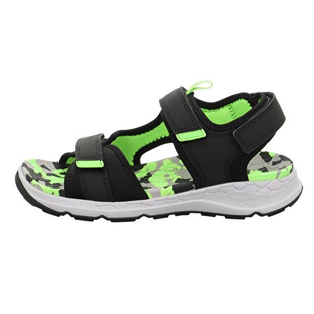 Superfit Criss Cross Çocuk Siyah Yeşil Sandalet