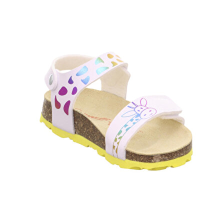Super Fit  Kız Çocuk - Genç Sandalet 1-000123-1020-1 Süperfit FUSSBETTPANTOFFEL BEYAZ