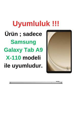 Samsung Galaxy Tab A9 X-110 ile Uyumlu Kırılmaz Tablet Temperli Cam Ekran Koruyucu