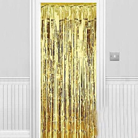 Parti Aksesuar Işıltılı Duvar ve Kapı Perdesi Gold 90x200 cm