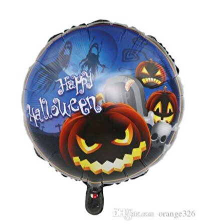 Parti Malzemeleri Happy Halloween Balkabağı Folyo Balon 18 inç