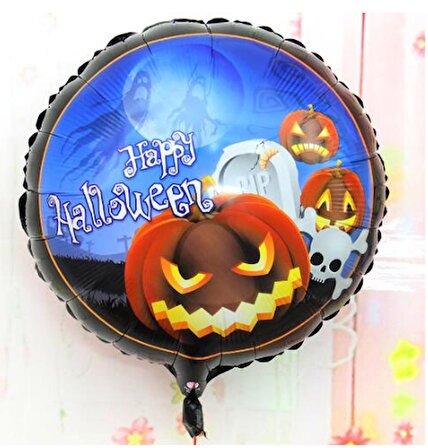Parti Malzemeleri Happy Halloween Balkabağı Folyo Balon 18 inç
