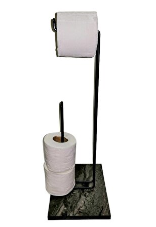 ALMİTAL Ultra lüks Antrasit Ayaklı Tuvalet Kağıtlığı Paslanmaz Yedekli Tuvalet Kağıtlığı