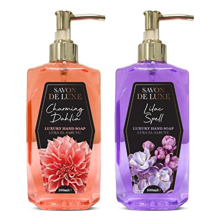 Savon De Luxe Luxury Floral Lilac Spell ve Dahlia Sıvı Sabun 500 ml x 2 Adet