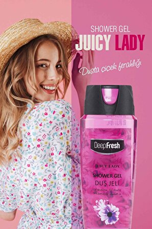 Deep Fresh Juicy Lady Canlandırıcı Tüm Ciltler İçin Kalıcı Kokulu Duş Jeli 2 x 500 ml
