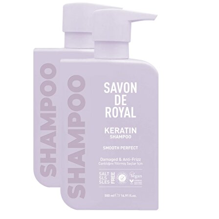 Savon De Royal Kreatin Yağı Canlılığını Yitirmiş Saçlar İçin Pürüssüz Etkili Şampuan 500 ml 2 adet