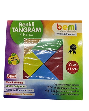 7 Parça Ahşap Tangram / Eğitici Çocuk Oyuncağı / Çocuk Zeka Gelişim Oyunu / Puzzle