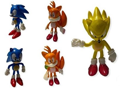 Sonıc 5 Li Figür Seti - 5'li Sonic Karakterler - Kutulu 5'li Sonic Figür Oyuncak