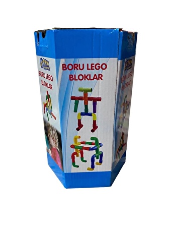 Tekerlekli Boru Lego Seti 42 Parça - Eğitici, Motor Becerisi Boru Lego Blok 