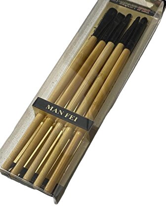 Bambu Saplı Makyaj Fırçası Seti - 5'li Bambu Fırça Seti