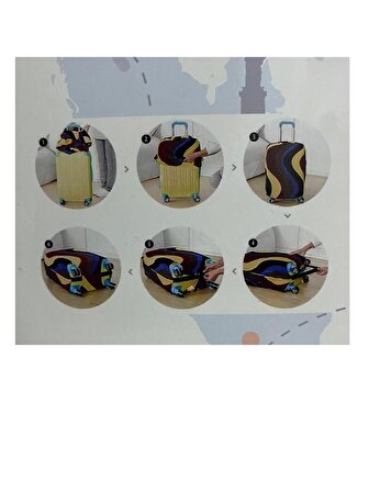 Kabin Boy Valiz Kılıfı - Dekoratif Desenli Valiz Kılıfı Bavul Kılıfı 