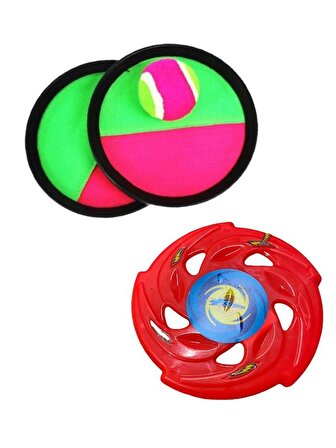 Frizbi & At Tut Oyunu İkili Set - Bahçe Plaj Kumsal Oyuncağı  Frisbee ve At Tut Oyunu 2'si Bir Arada