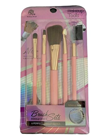 Kaş ve Kirpik Bakımı Fırça ve Tarak Seti - Makeup Tools - Makeup Brush - 5 Parçalı Set