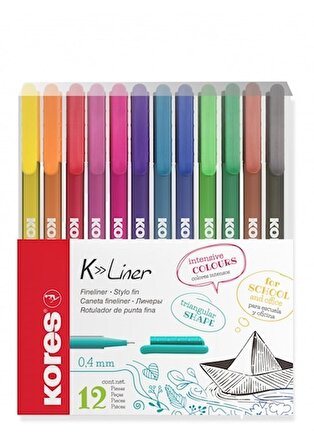 Kores K-lıner Set 0,4 Mm Karışık Colours / 12 Fe Lers