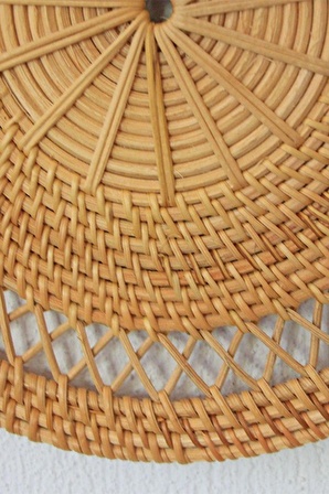 Japandi, Retro Eklektik Boho, Bohem Afrikan, İskandinav Rattan Duvar Dekoru & Rattan Supla 40x40 cm