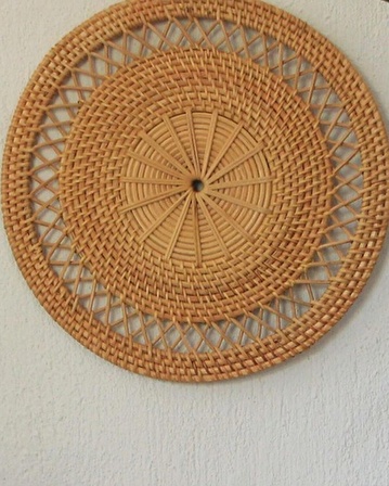 Japandi, Retro Eklektik Boho, Bohem Afrikan, İskandinav Rattan Duvar Dekoru & Rattan Supla 40x40 cm