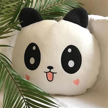 Kalpli Yanaklı Sevimli Panda Yastık