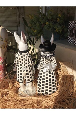 Paskalya Aşık Tavşanlar Kont & Kontes Dama Gümüş