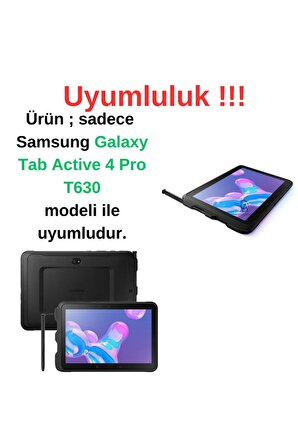 Galaxy Tab Active 4 Pro T630 ile Uyumlu Kırılmaz Tablet Temperli Cam Ekran Koruyucu