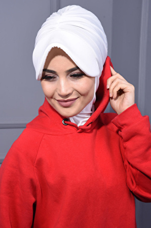 Spor Şapka Scarf Ekru - Ekru