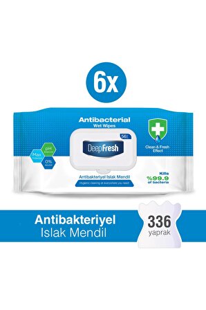 Deep Fresh Antibakteriyel 6 x 56 Yaprak 6 Paket Islak Mendil