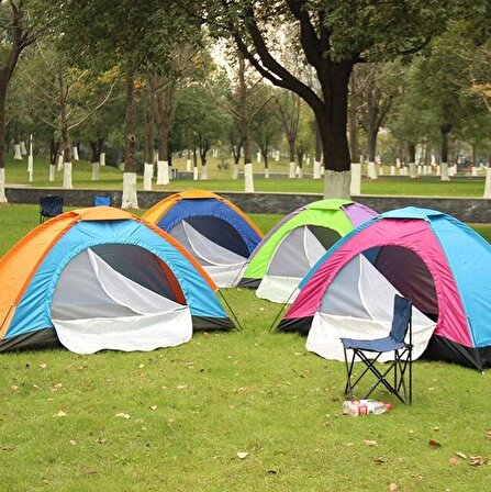 Kolay Kurulumlu Pratik Kamp Çadırı 4 Kişilik (200x200x135) (4401)
