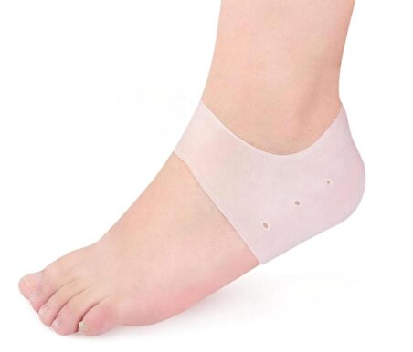 Silikon Topuk Çorabı Beyaz Renk (4401)