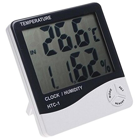 Masaüstü Dijital Termometre Nem Ölçer Saat (4401)