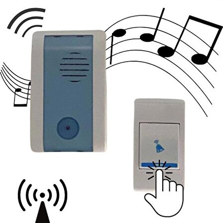 Wireless Bağlantılı Ev, Ofis, Daire veya Bahçe Kapıları İçin Kablosuz Kapı Zili (4401)