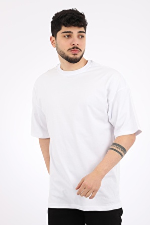 Stil Kombin Düz Basic Oversize Tişört BLD