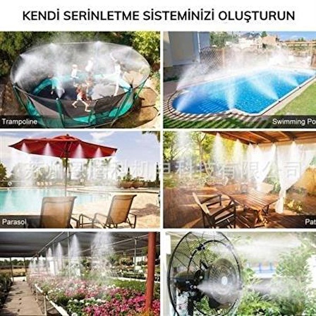 10 Metre Kendin Yap Balkon Veranda Çardak Kamelya Sulama Serinletme ve Nemlendirme Sistemi