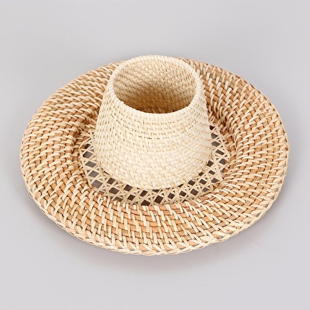 Dekoratif Kaşıklık, Rattan Hasır Kaşıklık , Mutfak Hasır Çok Amaçlı, Masaüstü Kalemlik 13x10x10cm