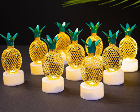 led mum ananas metal 2 adet ()