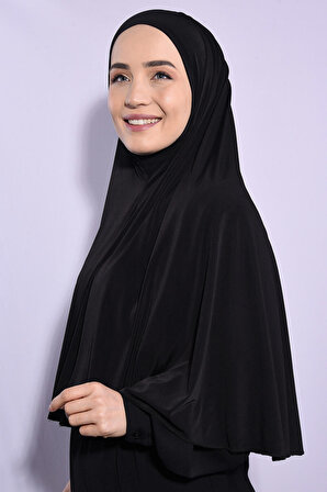 Peçeli Hijab Siyah - Siyah