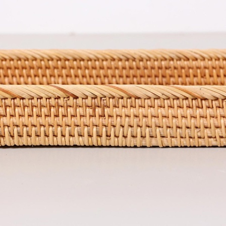 Rattan Saklama Düzenleyici, Organizer, Hasır El Yapımı Raf ve Çekmece İçi Düzenleme 44x15x5cm