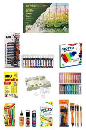 Art Liva-olio Maxi 24'lü Pastel-art-x 12 Ml 12'li Renk Tüp Akrilik-uhu-funtastıcs-11 Parça Okul Seti