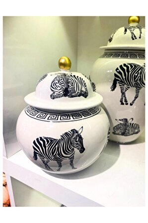 3 lü Zebra Desenli Siyah Beyaz Dekoratif Küp